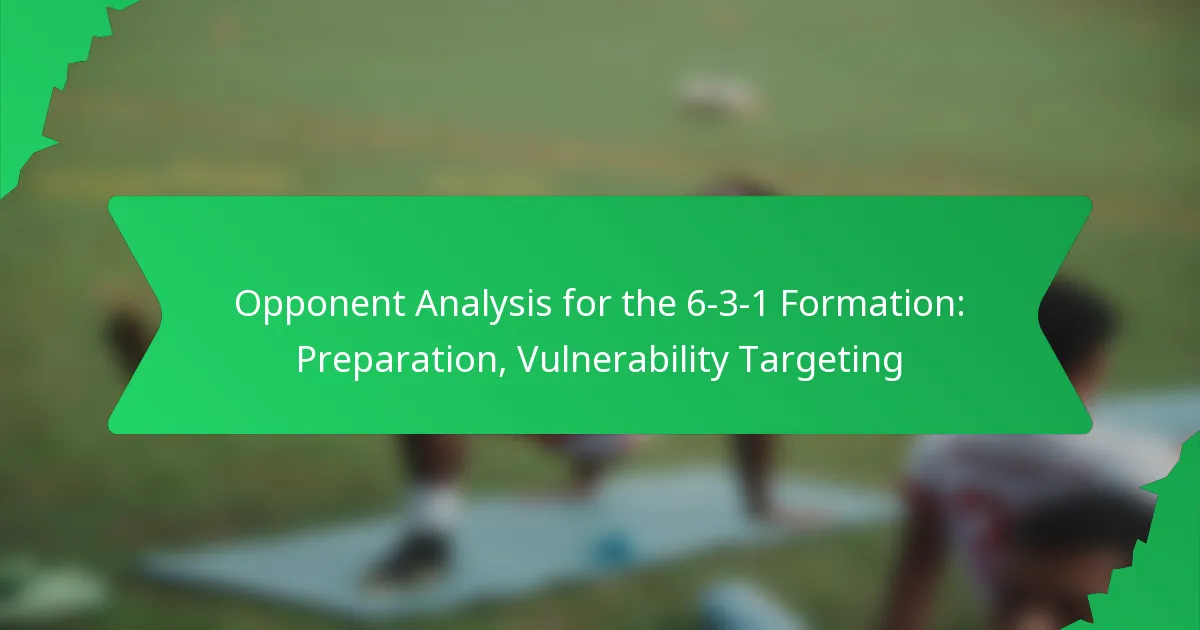 Opponent Analysis for the 6-3-1 Formation: Preparation, Vulnerability Targeting