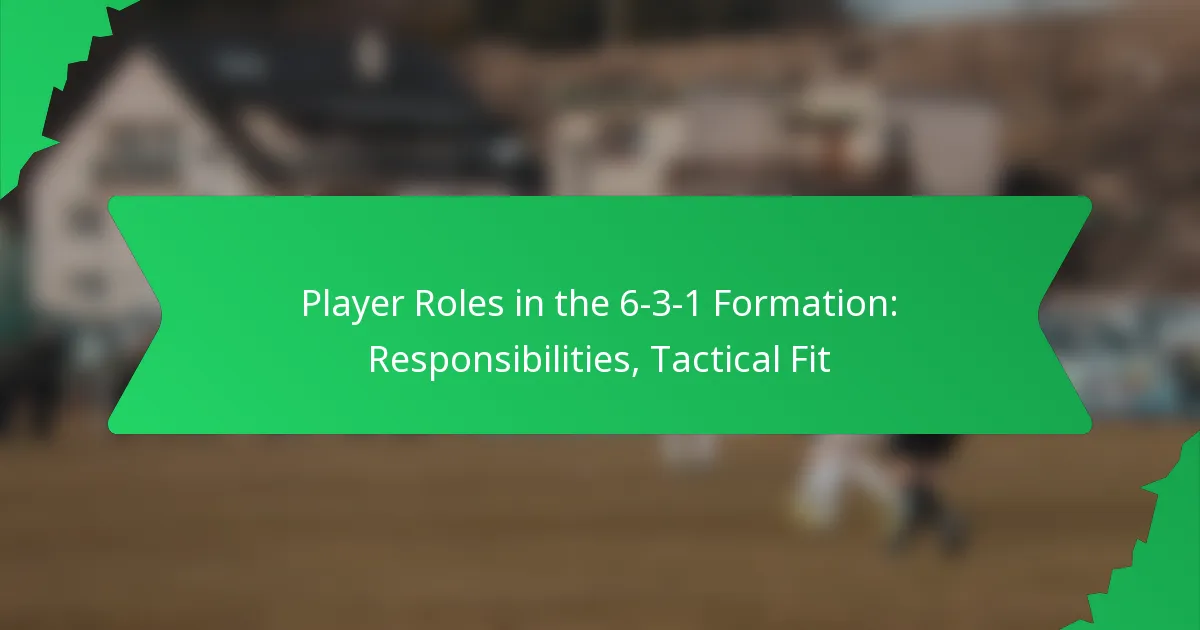 Player Roles in the 6-3-1 Formation: Responsibilities, Tactical Fit