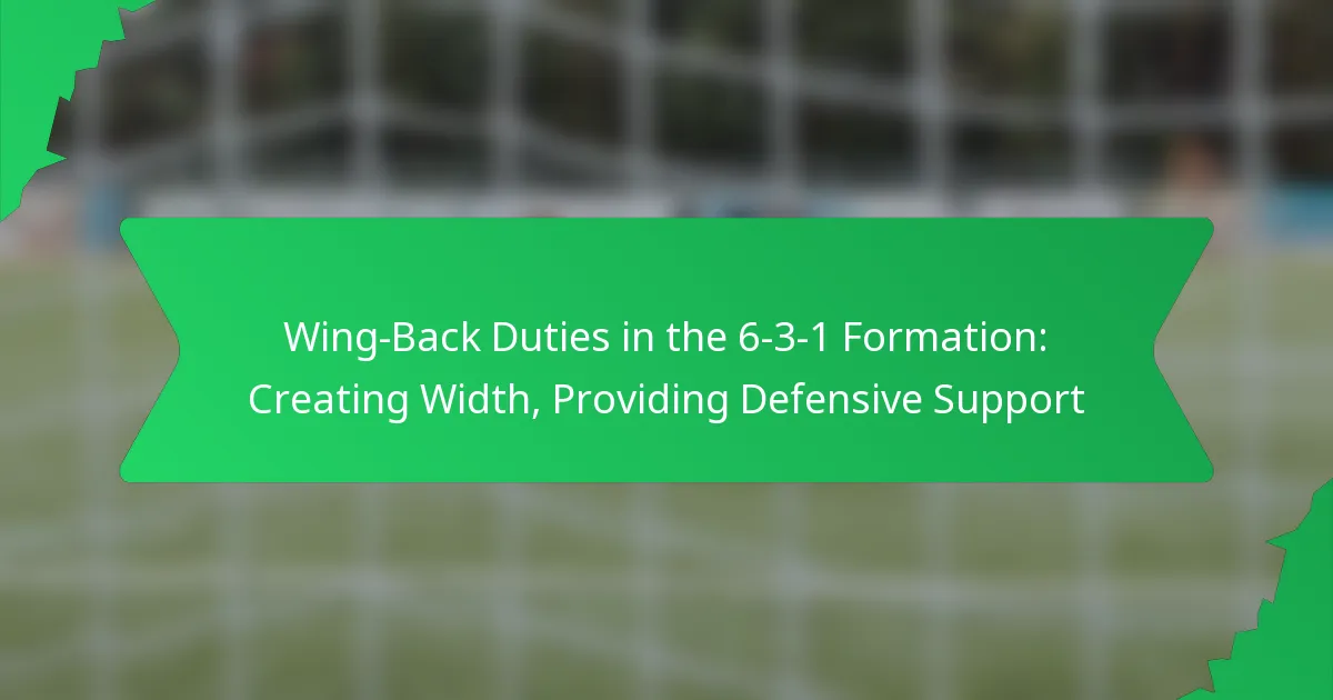 Wing-Back Duties in the 6-3-1 Formation: Creating Width, Providing Defensive Support