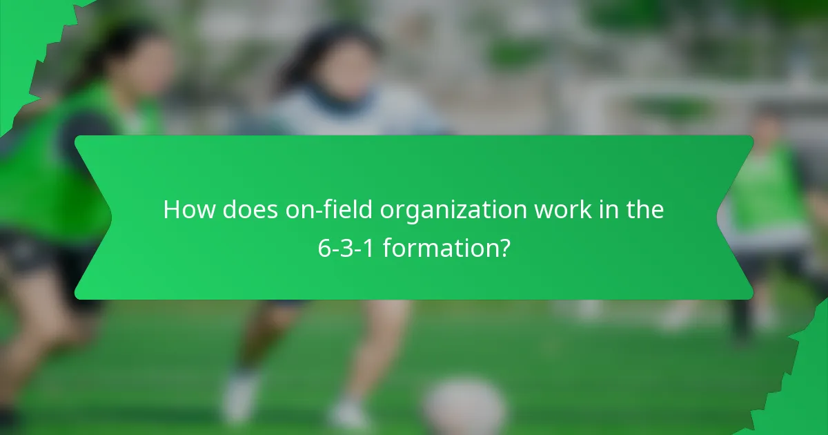 How does on-field organization work in the 6-3-1 formation?