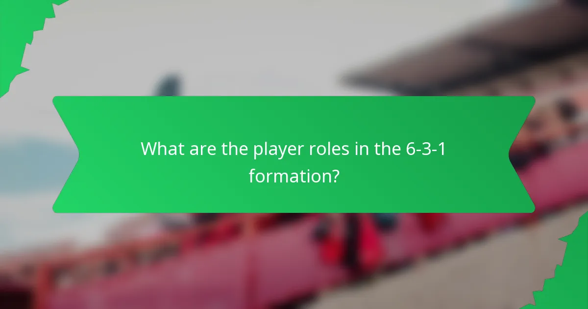 What are the player roles in the 6-3-1 formation?