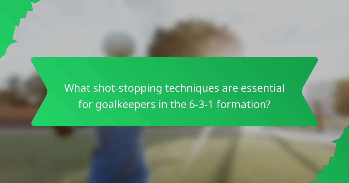 What shot-stopping techniques are essential for goalkeepers in the 6-3-1 formation?