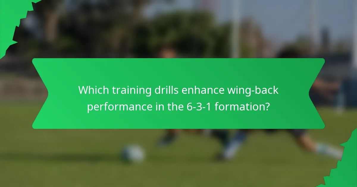 Which training drills enhance wing-back performance in the 6-3-1 formation?